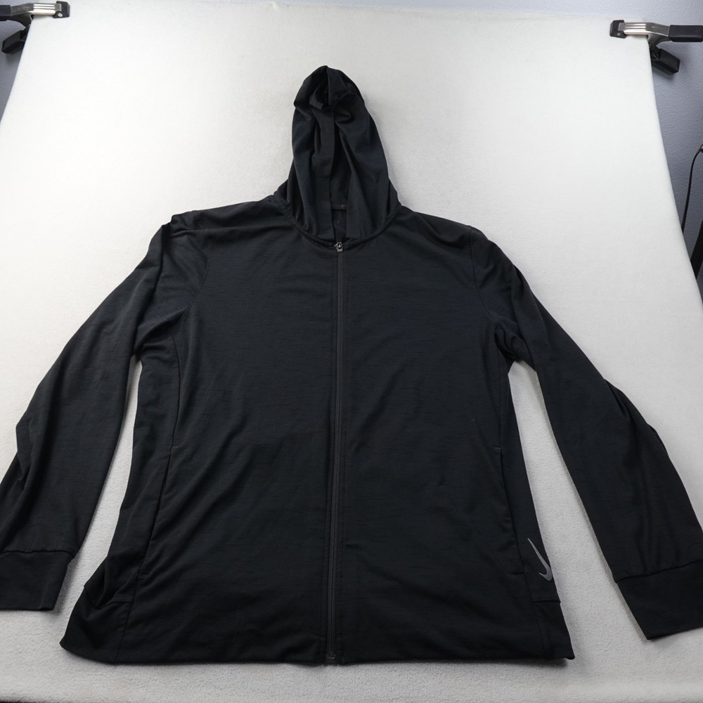 Nike Yoga Dri-FIT Full Zip Hoodie Mens Large Black Stretch Jacket CZ2217